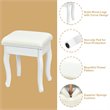 Costway Contemporary MDF Makeup Desk Vanity Set with 4 Drawers in White