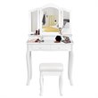 Costway Contemporary MDF Makeup Desk Vanity Set with 4 Drawers in White