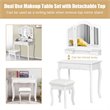 Costway Contemporary MDF Makeup Desk Vanity Set with 4 Drawers in White