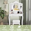 Costway Contemporary MDF Makeup Desk Vanity Set with 4 Drawers in White