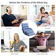 Costway Cotton Sofa Massage Recliner with 5 Adjustable Backrest in Blue