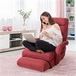 Costway Cotton Sofa Massage Recliner with 5 Adjustable Backrest in Red