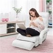 Costway Cotton Sofa Massage Recliner with 5 Adjustable Backrest in White