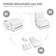 Costway Cotton Sofa Massage Recliner with 5 Adjustable Backrest in White