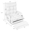 Costway Cotton Sofa Massage Recliner with 5 Adjustable Backrest in White