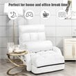 Costway Cotton Sofa Massage Recliner with 5 Adjustable Backrest in White