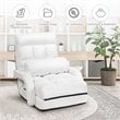 Costway Cotton Sofa Massage Recliner with 5 Adjustable Backrest in White