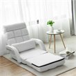 Costway Cotton Sofa Massage Recliner with 5 Adjustable Backrest in White