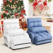 Costway Cotton Sofa Massage Recliner with 5 Adjustable Backrest in White