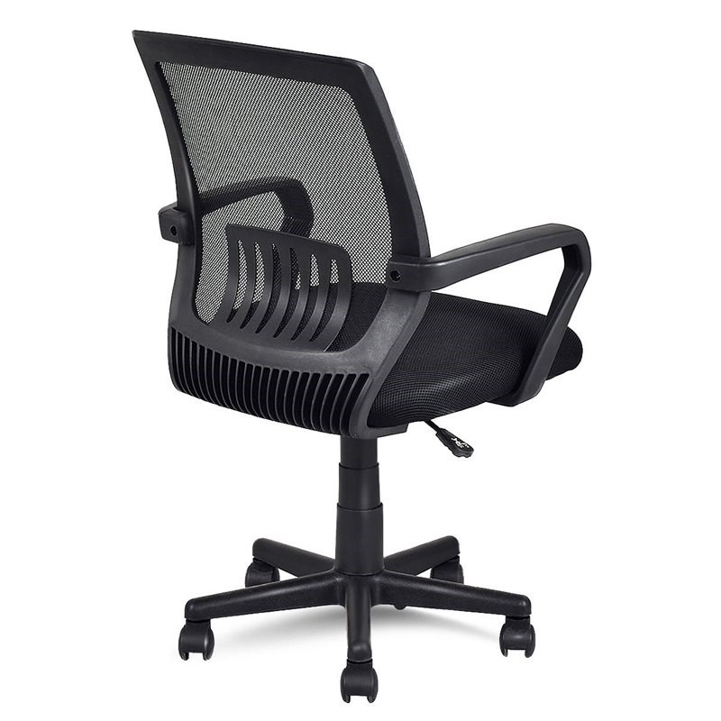Costway Polyurethane Ergonomic Mid-back Mesh Computer Office Chair in Black