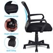 Costway Polyurethane Ergonomic Mid-back Mesh Computer Office Chair in Black