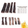 Costway 10-piece Contemporary Ceramic Realistic Wood Gas Logs in Brown