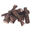 Costway 10-piece Contemporary Ceramic Realistic Wood Gas Logs in Brown