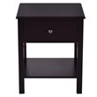 Costway Contemporary MDF Nightstand with Spacious Tabletop in Brown