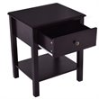 Costway Contemporary MDF Nightstand with Spacious Tabletop in Brown