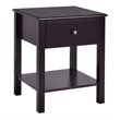 Costway Contemporary MDF Nightstand with Spacious Tabletop in Brown