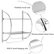 Costway 2-tier Contemporary Iron Wall Mount Bathroom Shelf in Silver