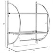 Costway 2-tier Contemporary Iron Wall Mount Bathroom Shelf in Silver