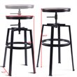 Costway Wood and Metal Adjustable Bar Stools in Brown (Set of 2)