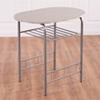 Costway 3-piece MDF and Iron Dining Set with Table and 2 Chairs in Silver/Gray