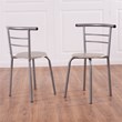 Costway 3-piece MDF and Iron Dining Set with Table and 2 Chairs in Silver/Gray