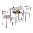 Costway 3-piece MDF and Iron Dining Set with Table and 2 Chairs in Silver/Gray
