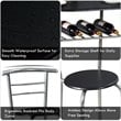 Costway 3-piece MDF and Iron Dining Set with Table and 2 Chairs in Silver/Black