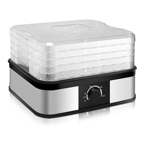 costway 5-tray contemporary stainless steel food dehydrator in black
