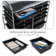 Costway 12-drawer Iron and Plastic Rolling Cart Storage in Black