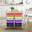 Costway 12-drawer Iron and Plastic Rolling Cart Storage in Multi-Color Finish