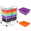 Costway 12-drawer Iron and Plastic Rolling Cart Storage in Multi-Color Finish