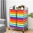 Costway 20-drawer Steel and Plastic Rolling Storage Cart in Multi-Color
