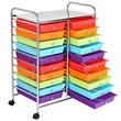 Costway 20-drawer Steel and Plastic Rolling Storage Cart in Multi-Color