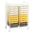 Costway 20-drawer Steel and Plastic Rolling Storage Cart in White/Yellow/Gray