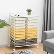 Costway 20-drawer Steel and Plastic Rolling Storage Cart in White/Yellow/Gray