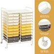 Costway 20-drawer Steel and Plastic Rolling Storage Cart in White/Yellow/Gray