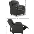 Costway Polyurethane Kids Sofa Armchair Recliner with Storage Arm in Black