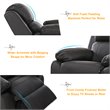 Costway Polyurethane Kids Sofa Armchair Recliner with Storage Arm in Black