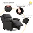 Costway Polyurethane Kids Sofa Armchair Recliner with Storage Arm in Black
