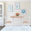 Costway 3-piece MDF and Iron Dining Set with Table and 2 Chairs in White