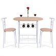 Costway 3-piece MDF and Iron Dining Set with Table and 2 Chairs in White