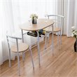 Costway 3-piece MDF and Iron Dining Set with Table and 2 Chairs in White