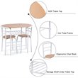 Costway 3-piece MDF and Iron Dining Set with Table and 2 Chairs in White