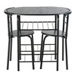Costway 3-piece MDF and Iron Dining Set with Table and 2 Chairs in Black
