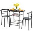 Costway 3-piece MDF and Iron Dining Set with Table and 2 Chairs in Black