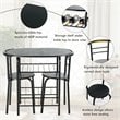 Costway 3-piece MDF and Iron Dining Set with Table and 2 Chairs in Black