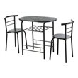 Costway 3-piece MDF and Iron Dining Set with Table and 2 Chairs in Black