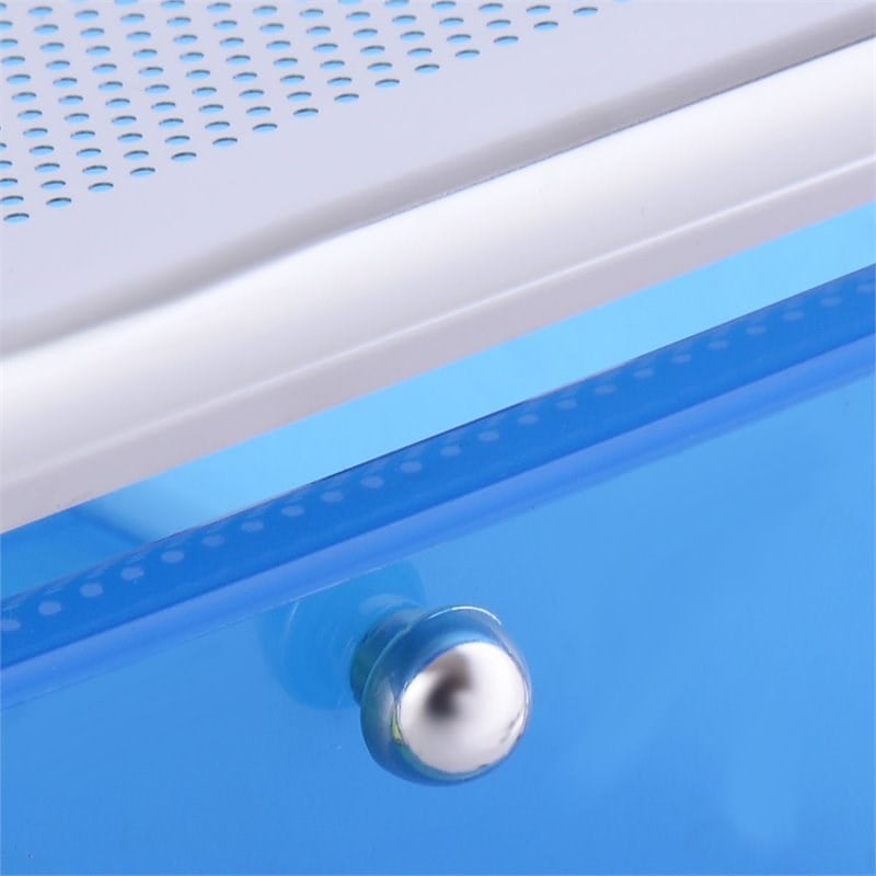 Costway 4-drawer Steel Rolling Storage Cart with 2-tier Shelf in Green and Blue