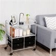 Costway 4-drawer Contemporary PP and Steel Rolling Storage Cart in Black/Silver