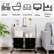 Costway 4-drawer Contemporary PP and Steel Rolling Storage Cart in Black/Silver